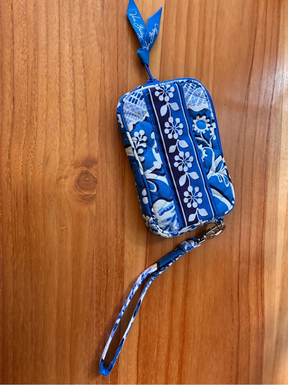 Vera Bradley Blue Floral Quilted Wristlet